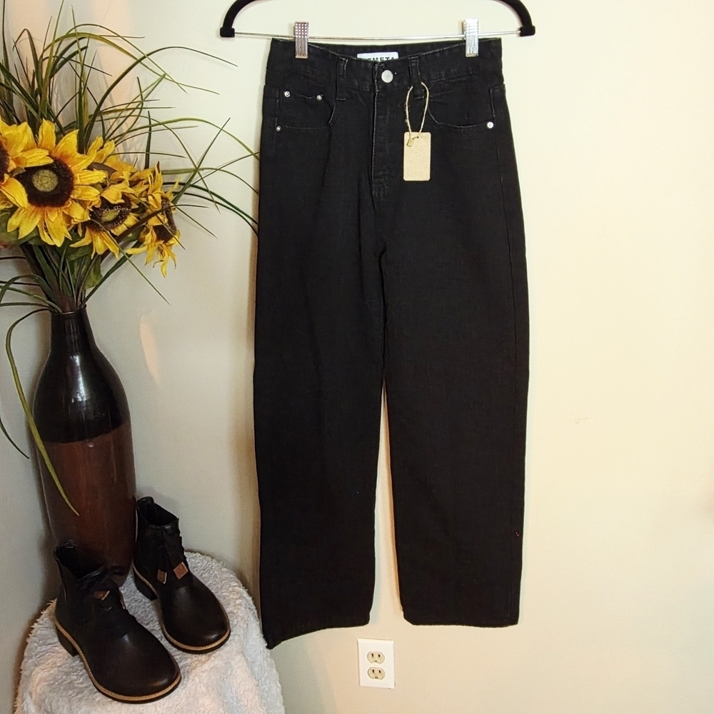 Dolls Kill Black Zemeta Wide Leg Jeans